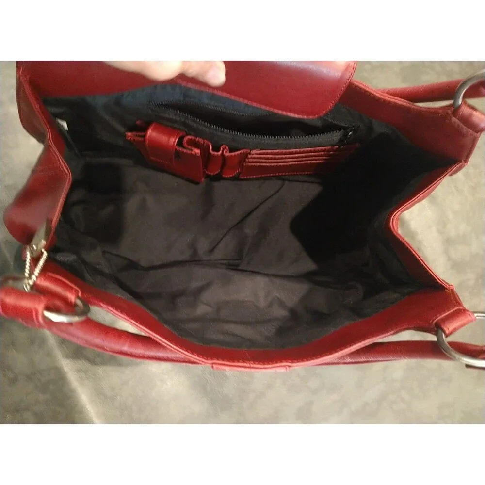 Sopheea Leather Hobo Bag Red Boho  Y2k Vintage